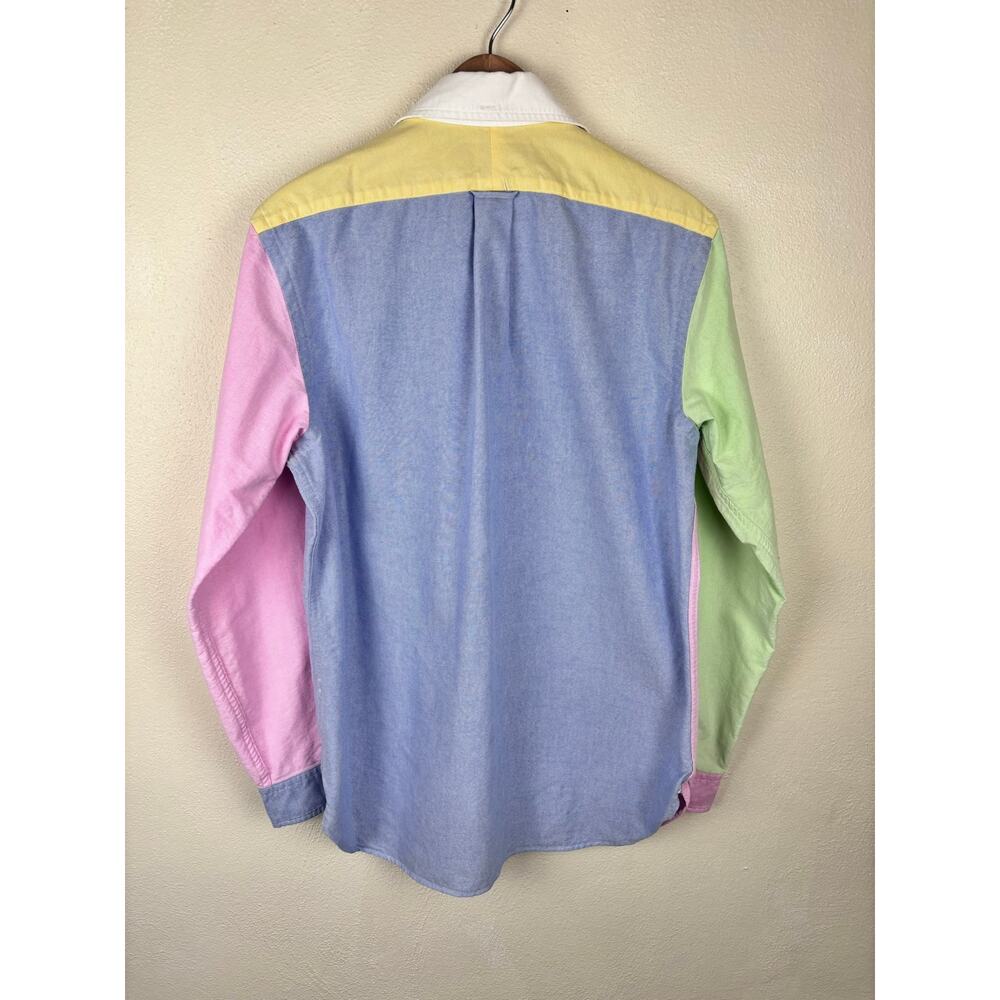 Ralph Lauren Colorblock Oxford Shirt Medium Classic Fit Blue Pink Collegiate - Picture 2 of 7